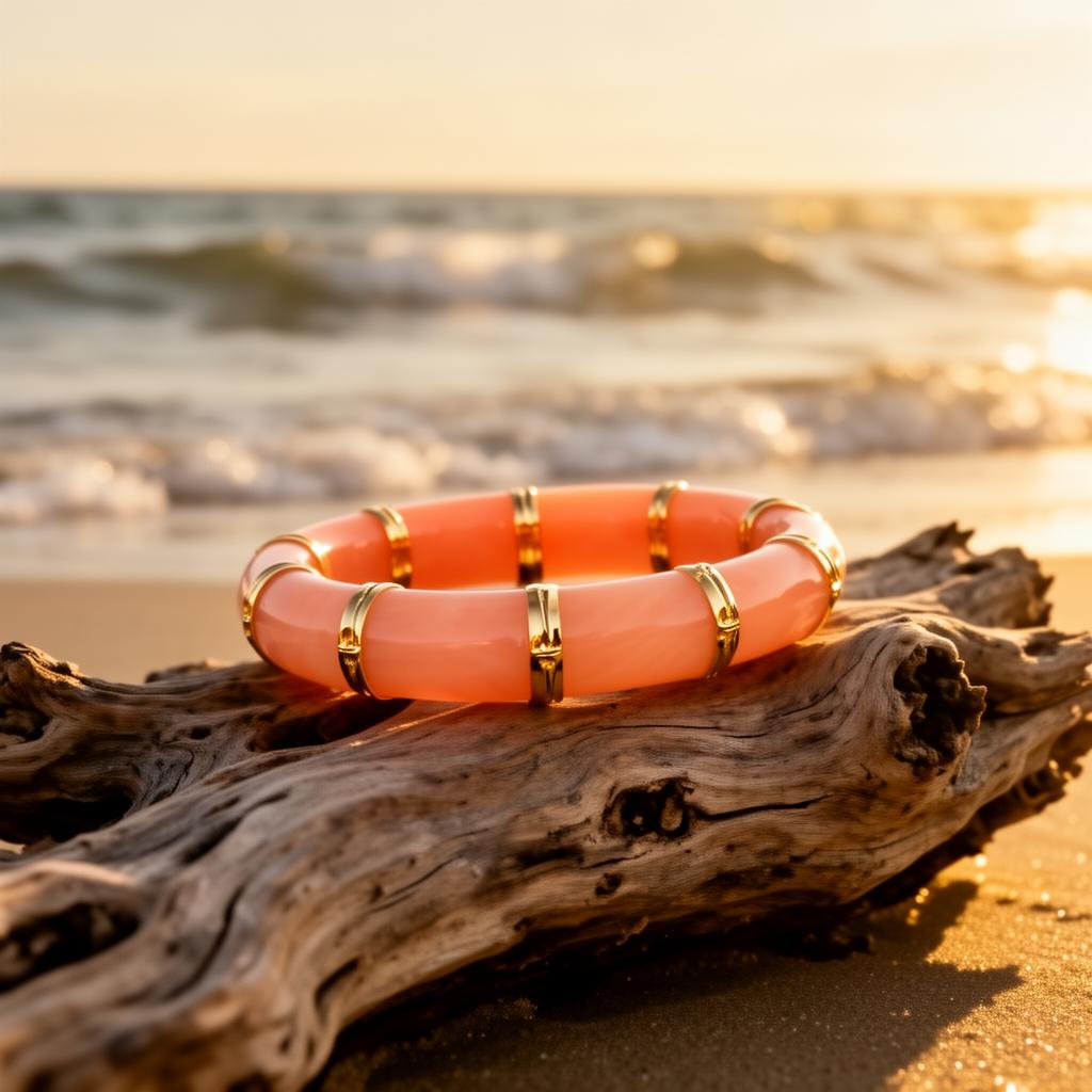Bamboo Bangle Peach Coral