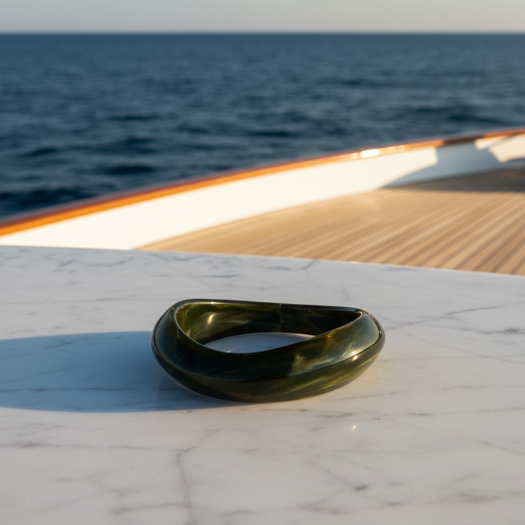 Chunky Acrylic Bangle - Black