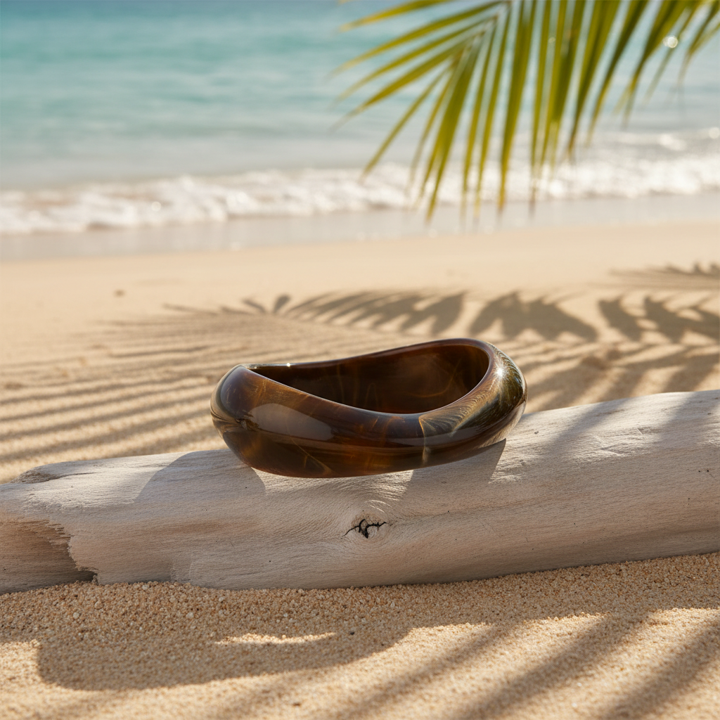 Chunky Acrylic Bangle - Forest
