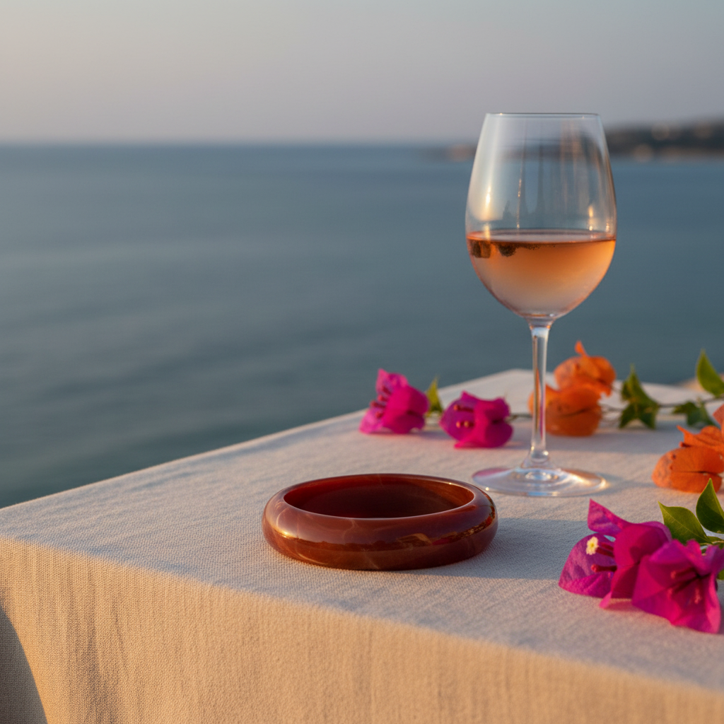 Chunky Acrylic Bangle - Wine