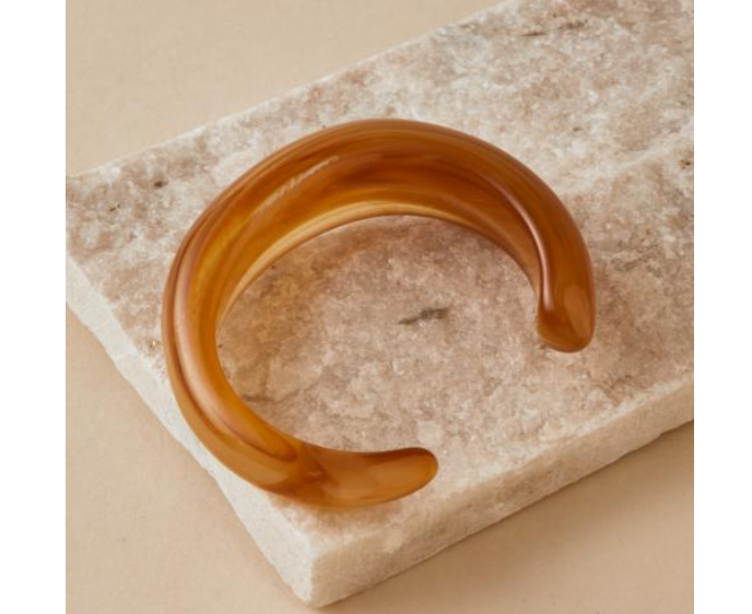 Cuff Resin Bangle - Amber