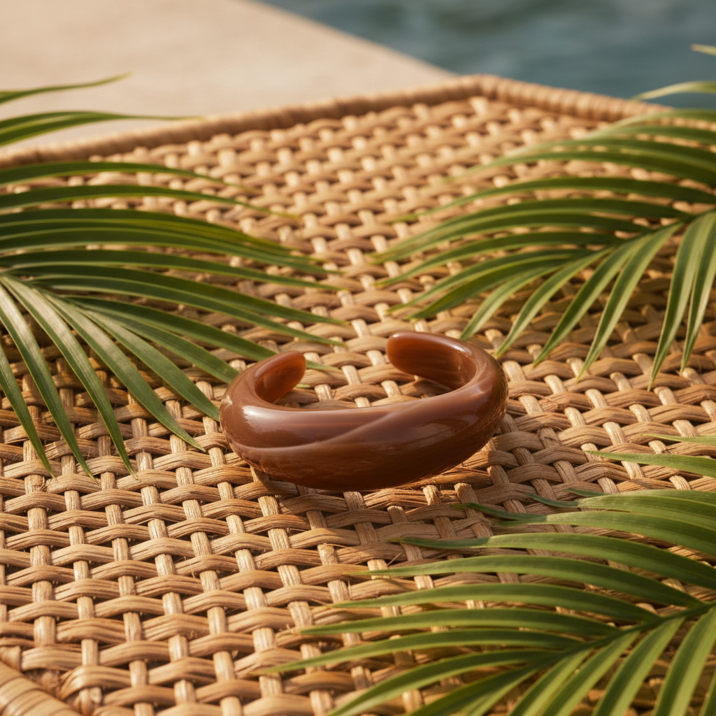 Cuff Resin Bangle - Chocolate