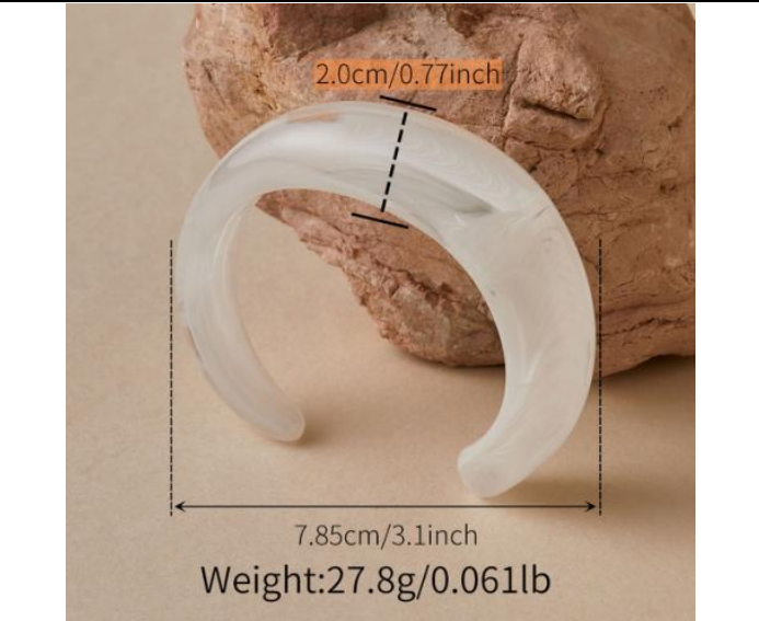 Cuff Resin Bangle - Måttskiss