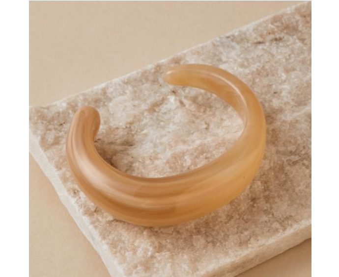 Cuff Resin Bangle - Honey