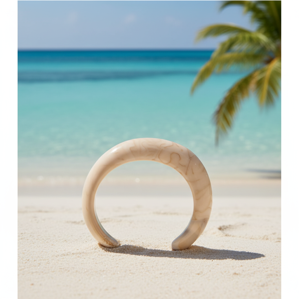 Cuff Resin Bangle - Ivory