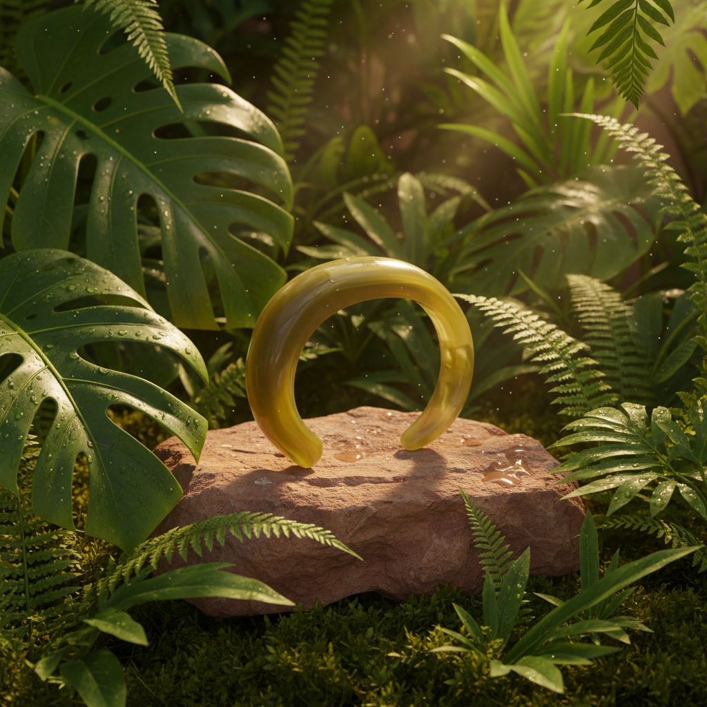 Cuff Resin Bangle - Olive