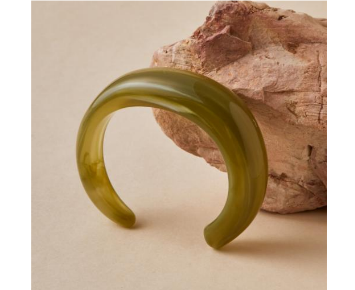 Cuff Resin Bangle - Olive