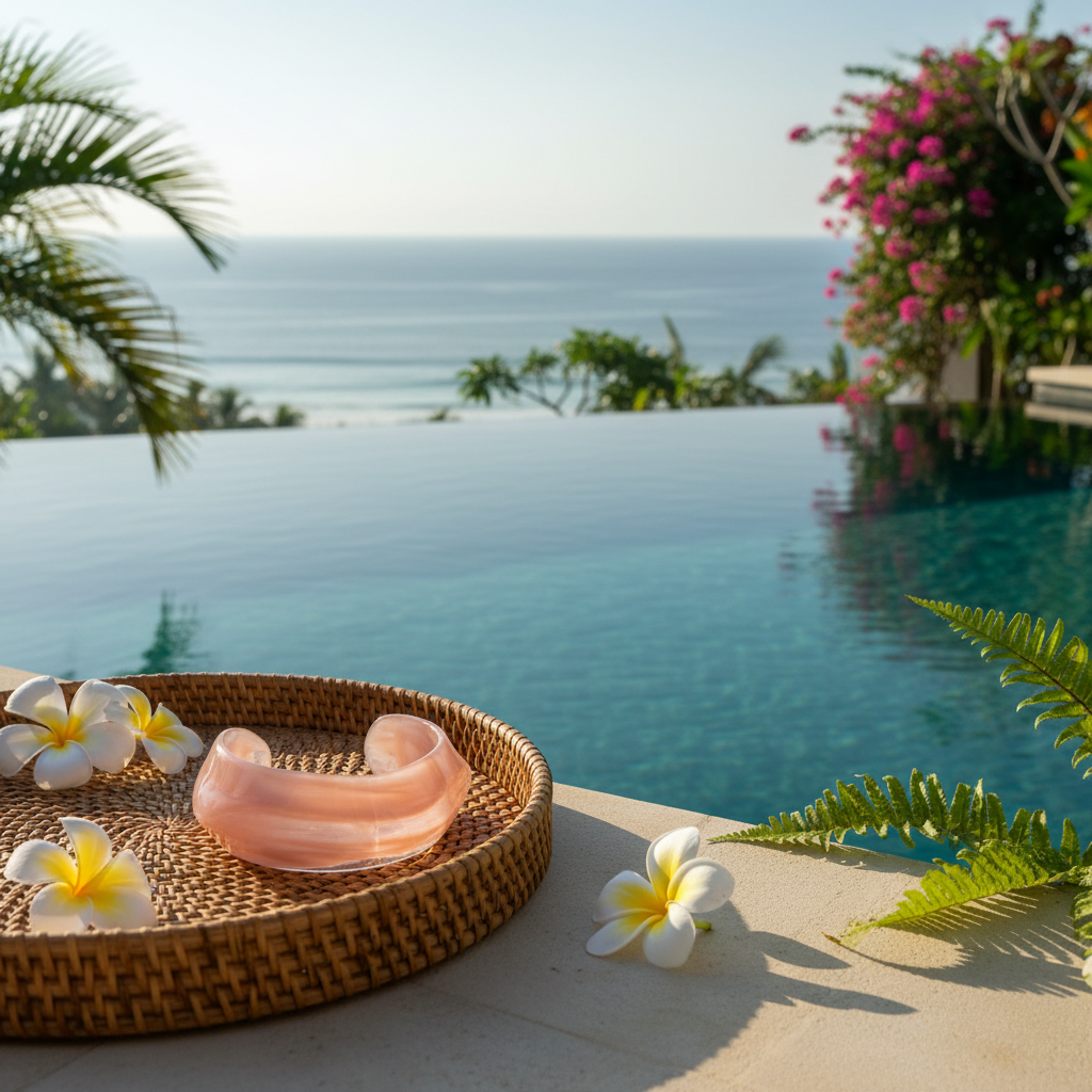 Acrylic Cuff Bracelet - Rose