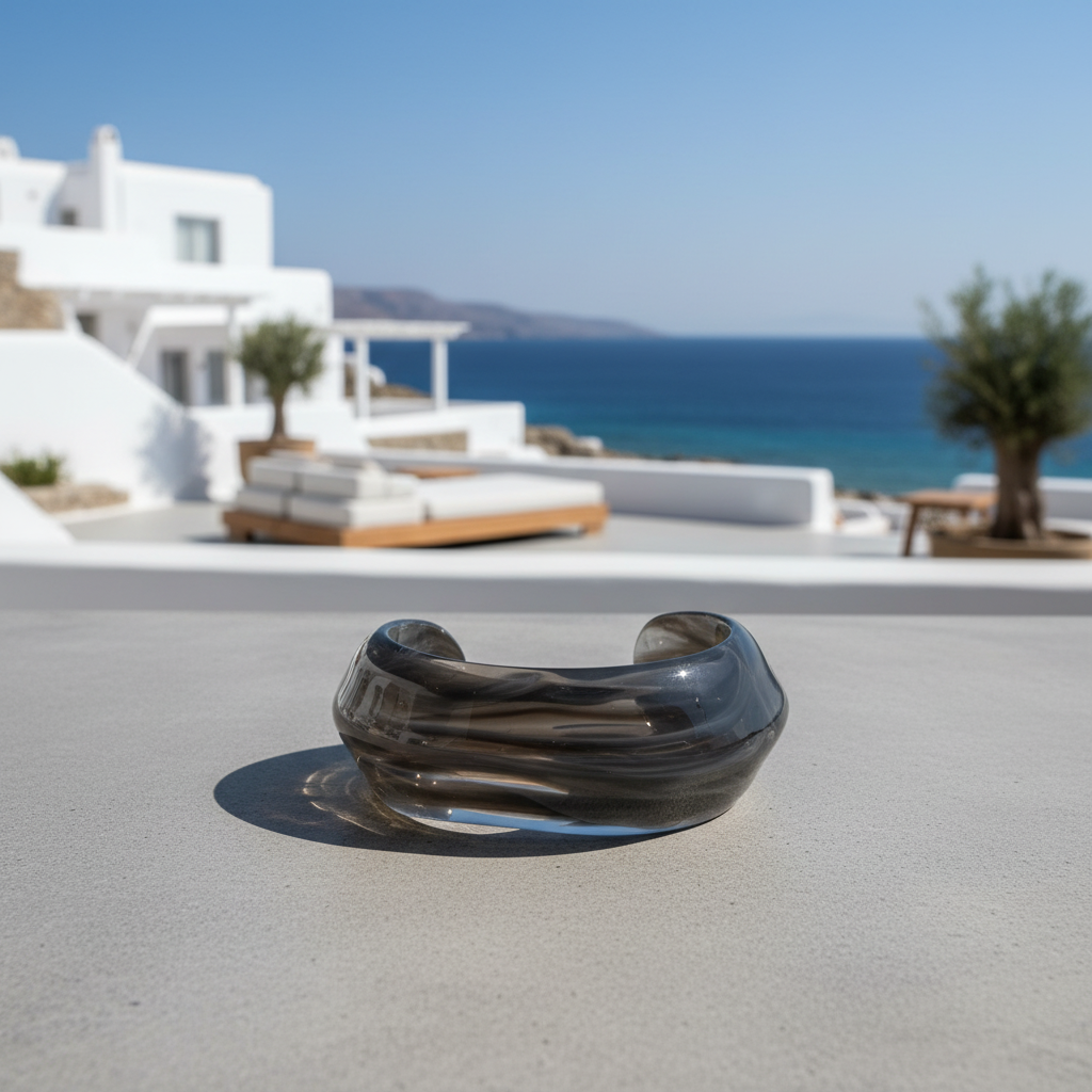 Acrylic Cuff Bracelet - Smoke