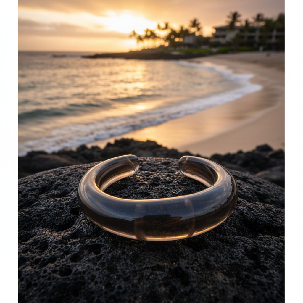 Cuff Resin Bangle - Smoke