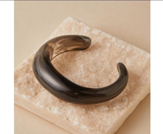 Cuff Resin Bangle - Smoke