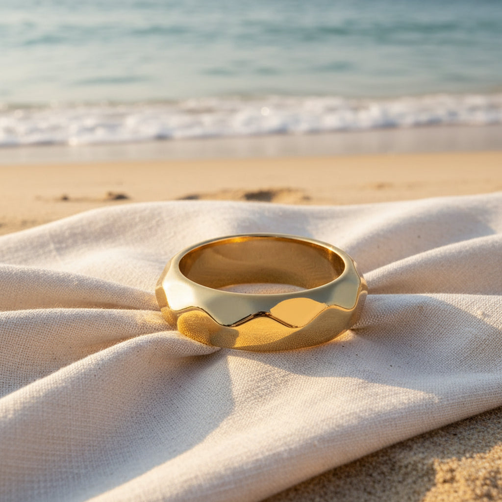Faceted Bangle Gold