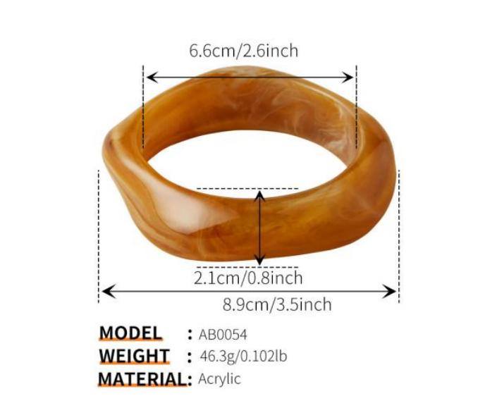 Geometric Acrylic Bangle - Dimensions