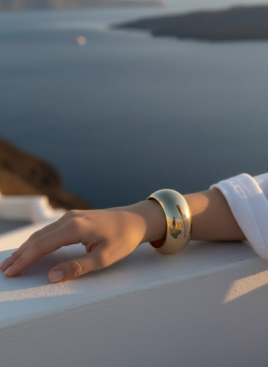 Gold bangle bracelet lifestyle