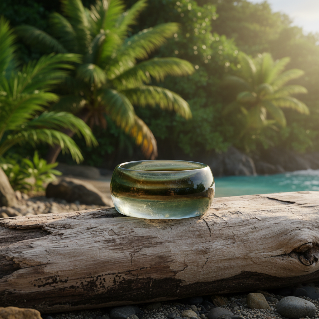 Chunky Round Bangle - Olive