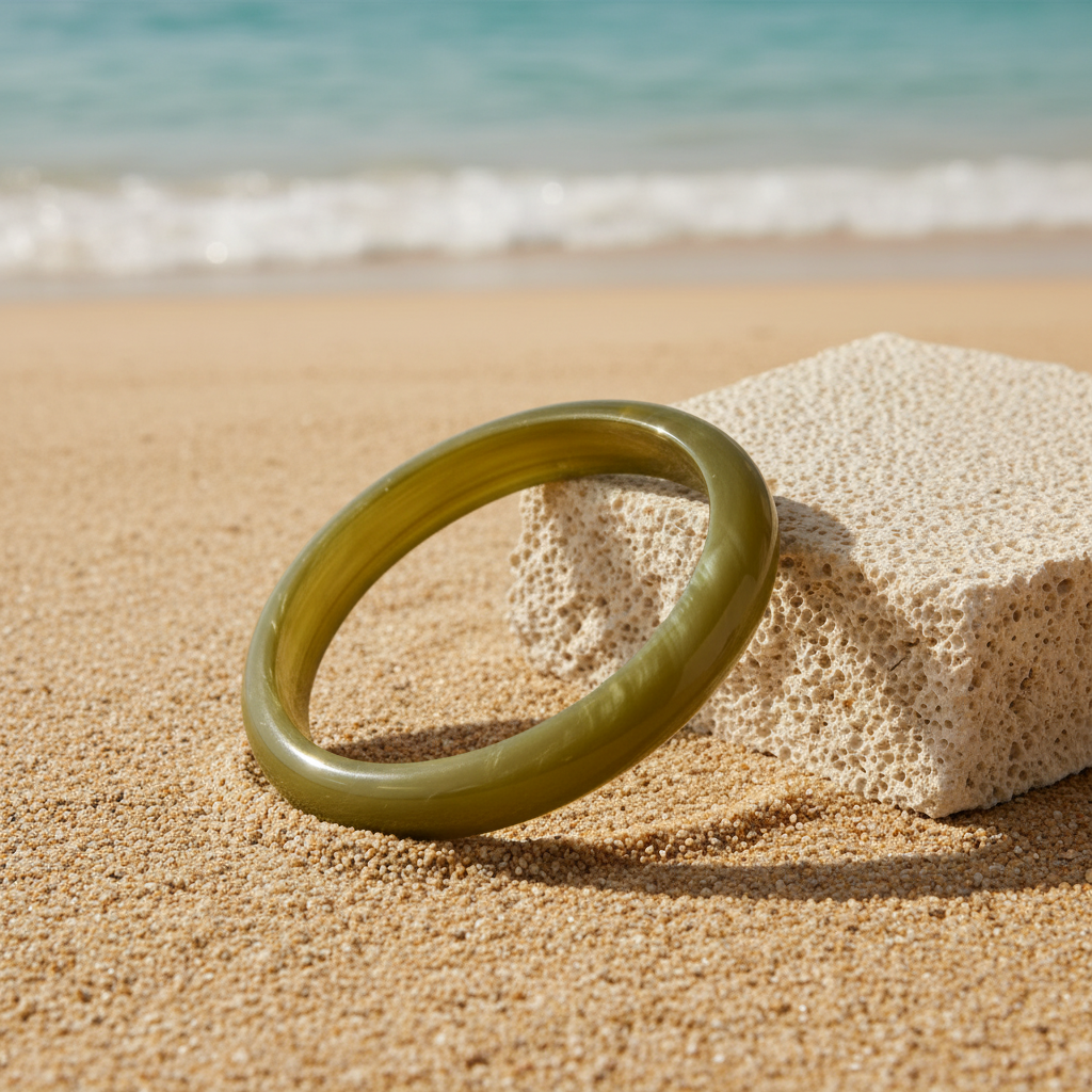 Round Stretch Bracelet - Olive