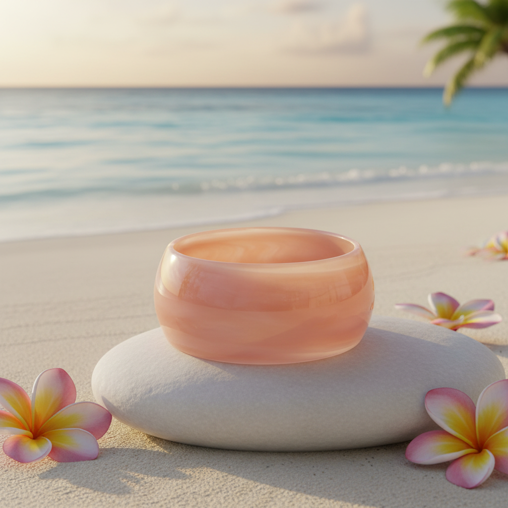 Chunky Round Bangle - Peach