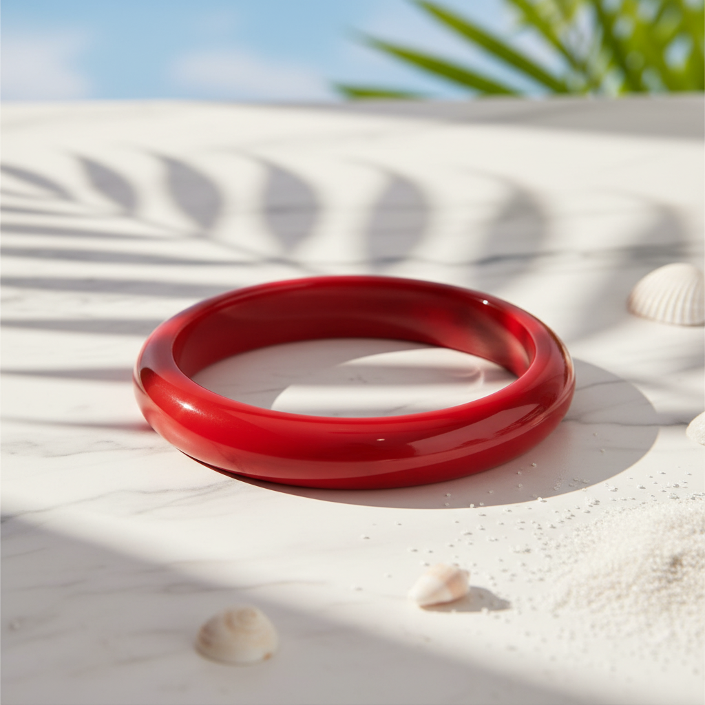 Round Stretch Bracelet - Red