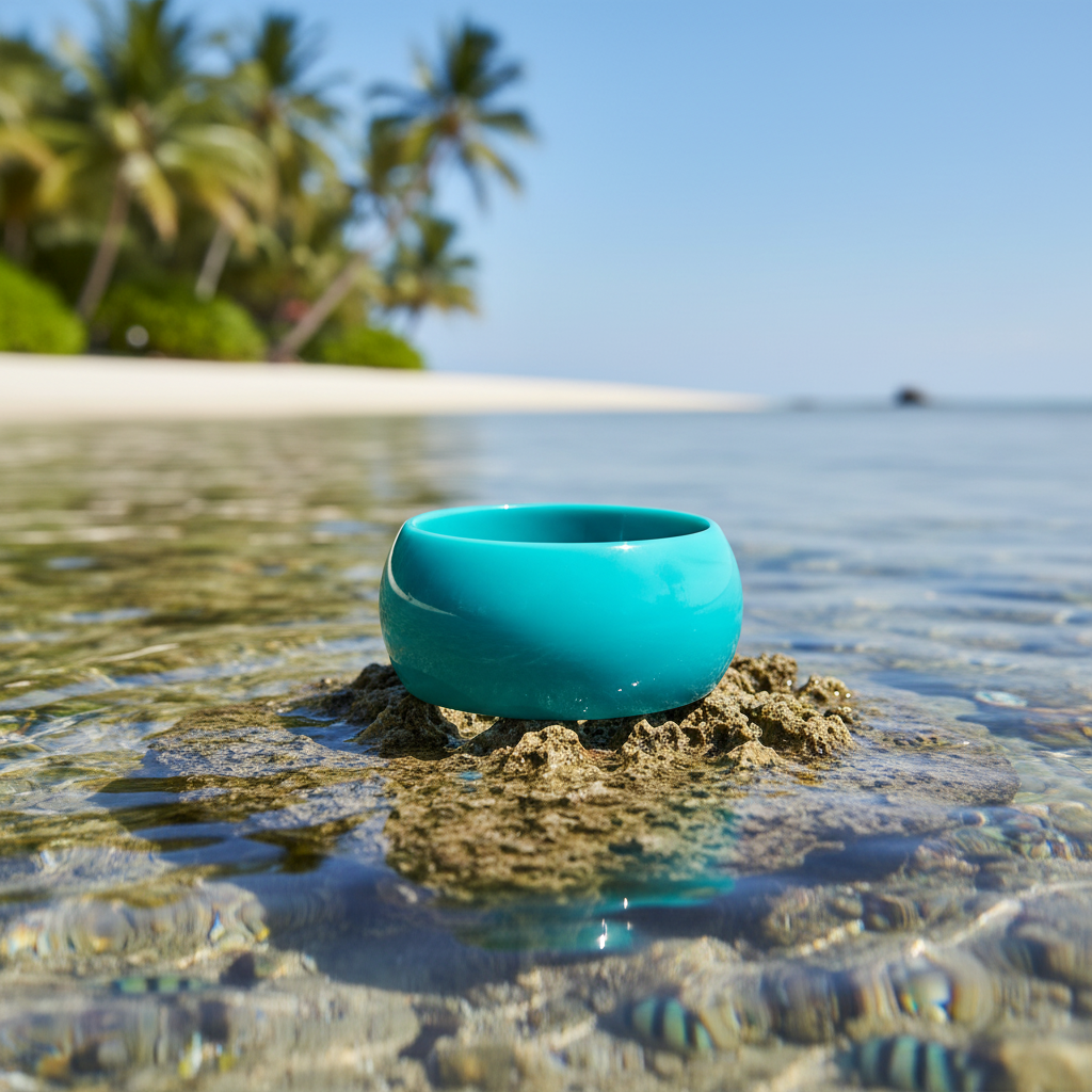 Chunky Round Bangle - Turquoise