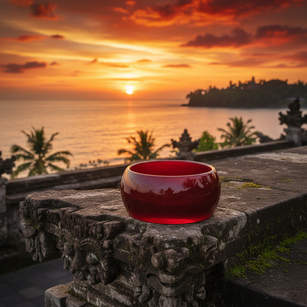 Chunky Round Bangle - Wine