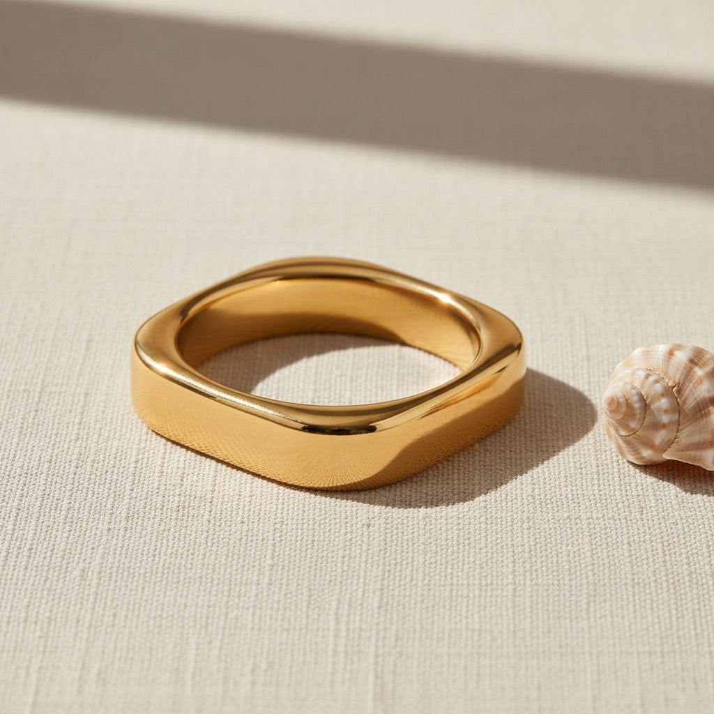 Square Bangle Gold
